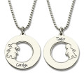 Personalised Circle Name Necklace - Gallery View Personalised circle name charm necklace, gallery image