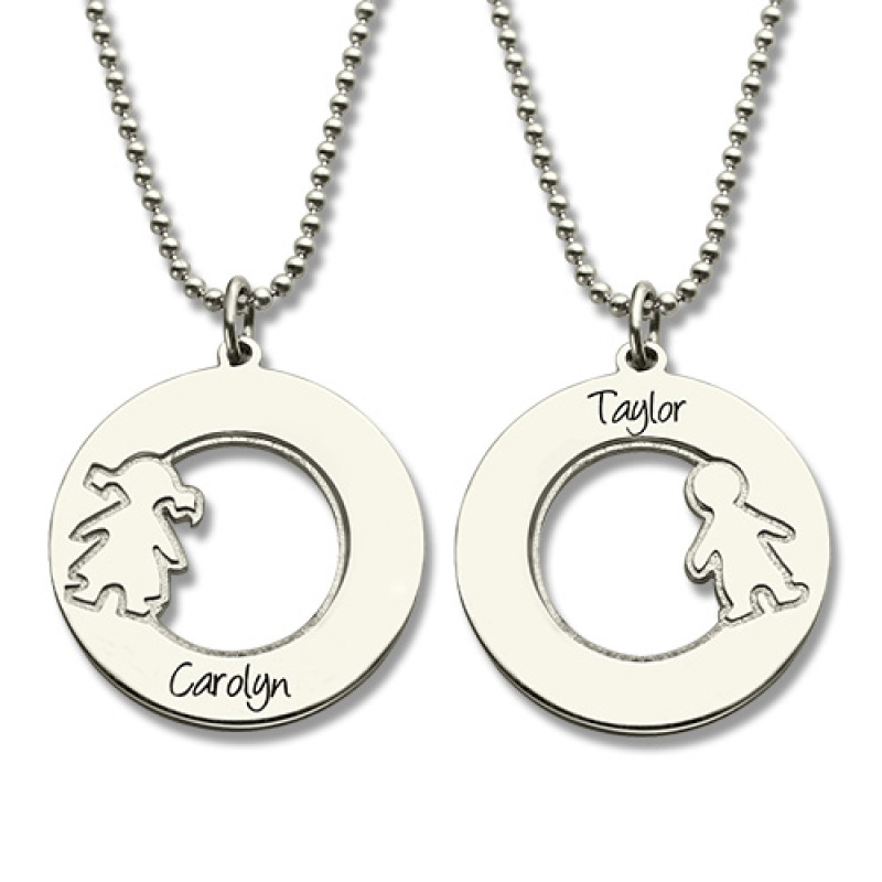 Personalised Circle Name Necklace - Gallery View Personalised circle name charm necklace, gallery image
