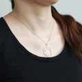 Personalised sterling silver Roman numeral open-circle disc pendant
