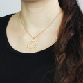 Personalised Roman numeral disc necklace view