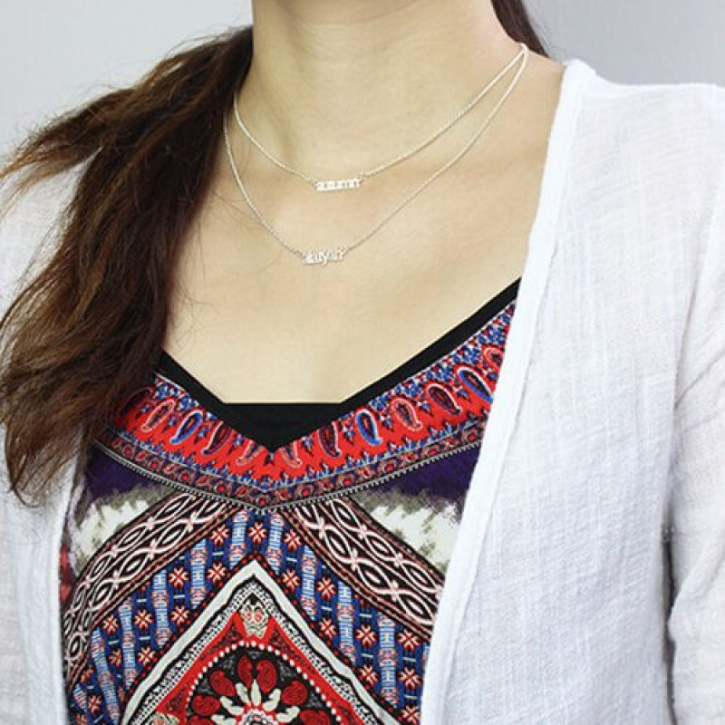 Sterling Silver Double Layer Mini Name Necklace product image