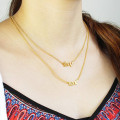 Double-layer mini personalised name necklace detail image