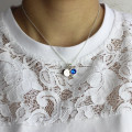 Double Initial Birthstone Charm Necklace Detail Personalised double initial charm necklace detail