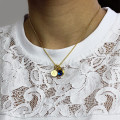 Personalised Double Disc Birthstone Necklace Personalised double-disc initial birthstone necklace