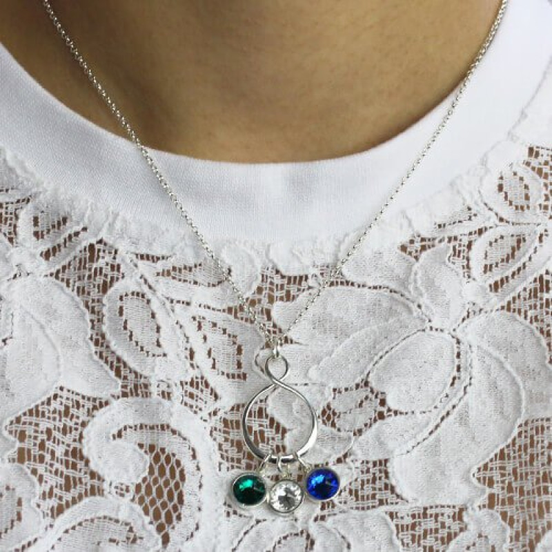 Personalised Birthstone Infinity Charm Necklace Personalised birthstone infinity charm necklace product image