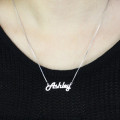 Sterling Silver Retro Name Necklace - Product Image Sterling silver retro personalised name necklace product image
