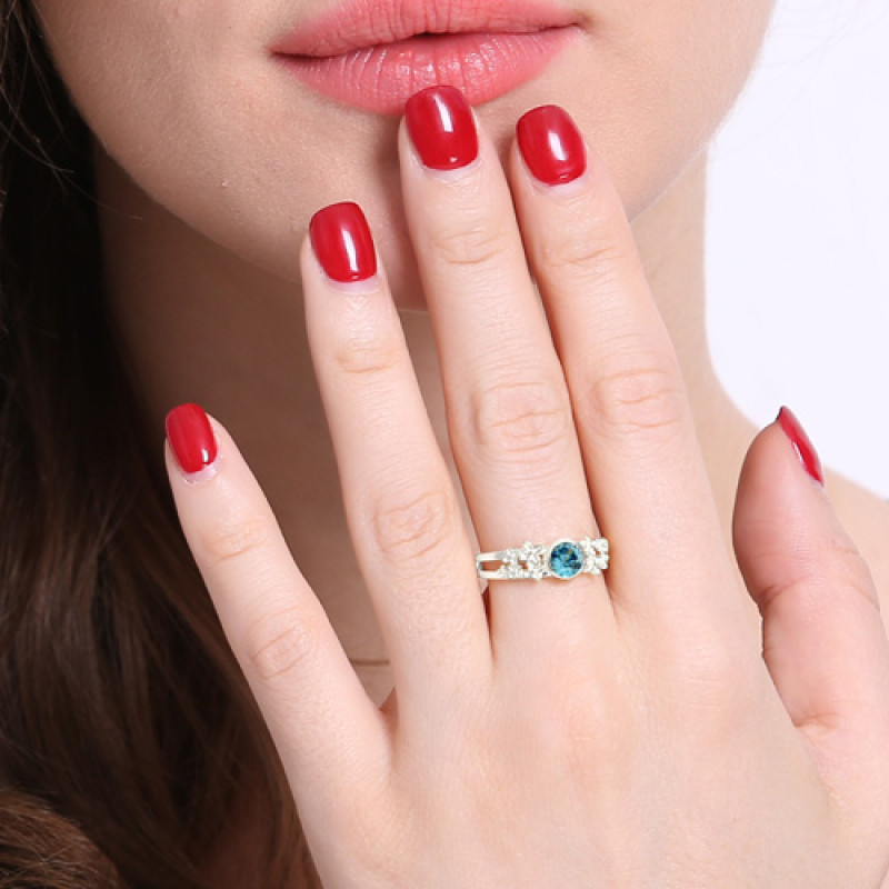 Personalised Flower Birthstone Name Ring Personalised flower birthstone name ring product image