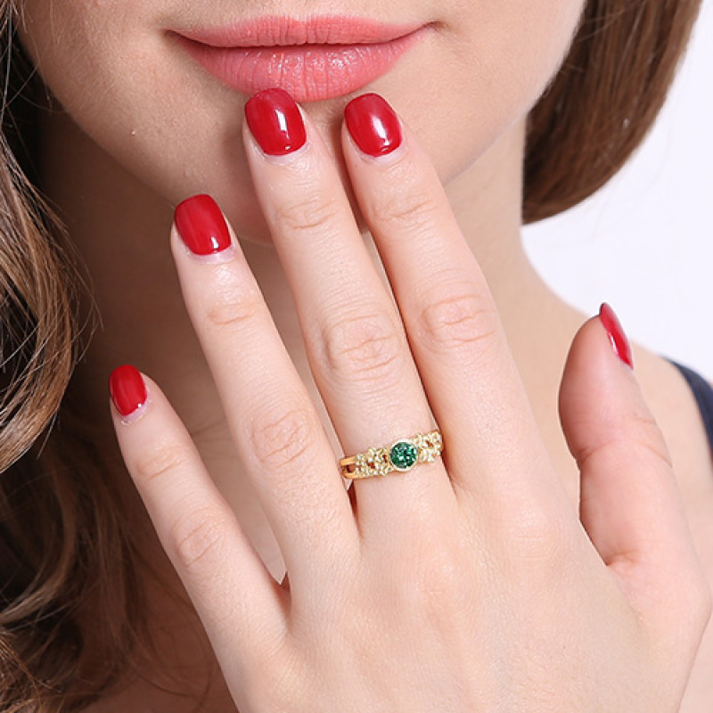 Personalised Flower Birthstone Name Ring Detail Personalised flower birthstone name ring detail