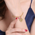 Engravable Birthstone Heart Name Charm Bracelet Engravable birthstone bracelet with a sterling silver heart name charm