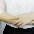 Cut-out monogram initial ring product view