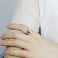 Personalised cut-out block monogram ring detail view