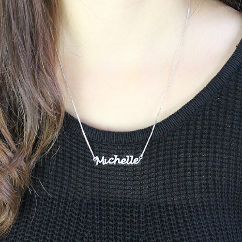 Handwriting Name Necklace Product View Personalised handwriting-style name necklace product view