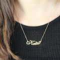 Carrie-style personalised nameplate necklace detail