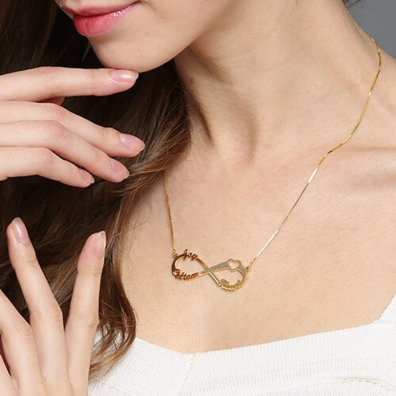 Heart Infinity Necklace Detail Personalised heart infinity necklace product detail view
