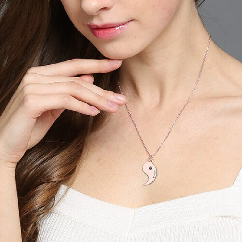 Yin Yang two-piece personalised necklace