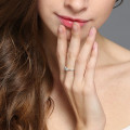Dual birthstone cuff ring detail view