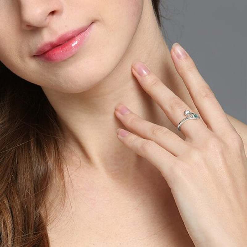 Dual Drops Birthstone Ring Detail Dual Drops Birthstone Ring detail image