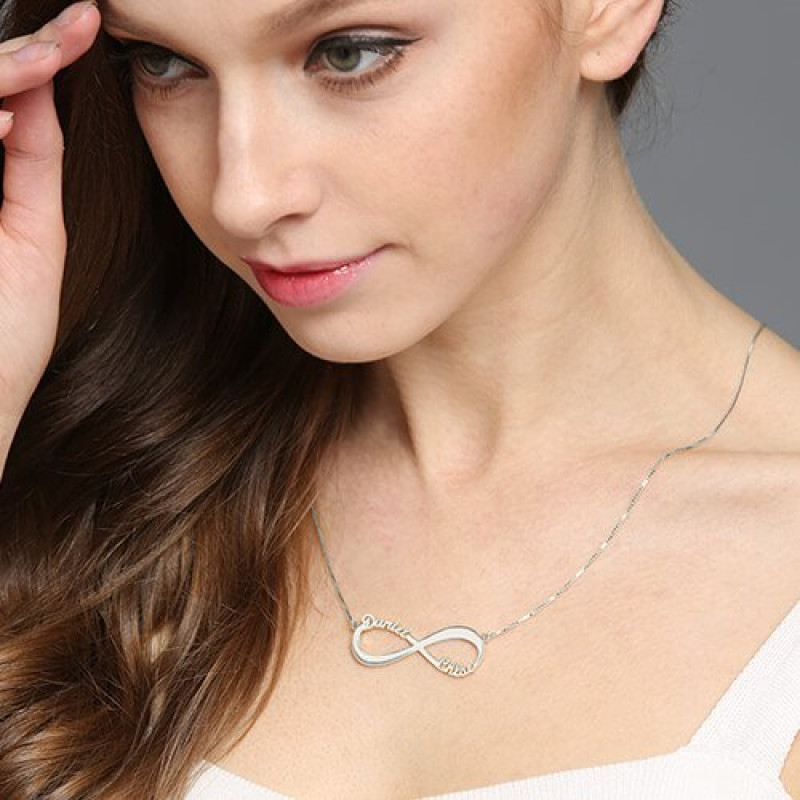 Personalised double name infinity symbol necklace product image