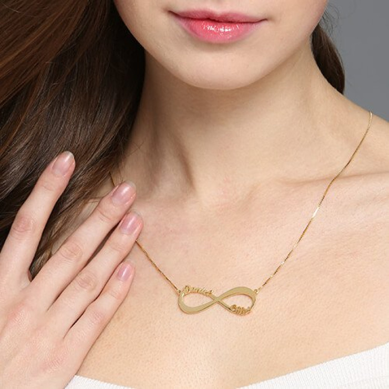 Double Name Infinity Necklace Personalised double name infinity necklace product image