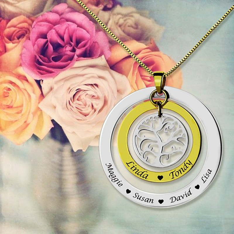 Grandma Family Necklace Grandma Family Tree Names Necklace product image