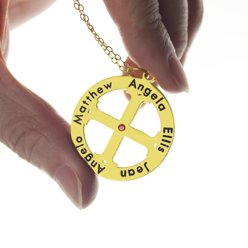 Personalised Circle Cross Name Necklace Personalised circle cross name necklace