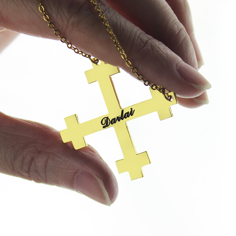 Personalised Julian cross name necklace product image