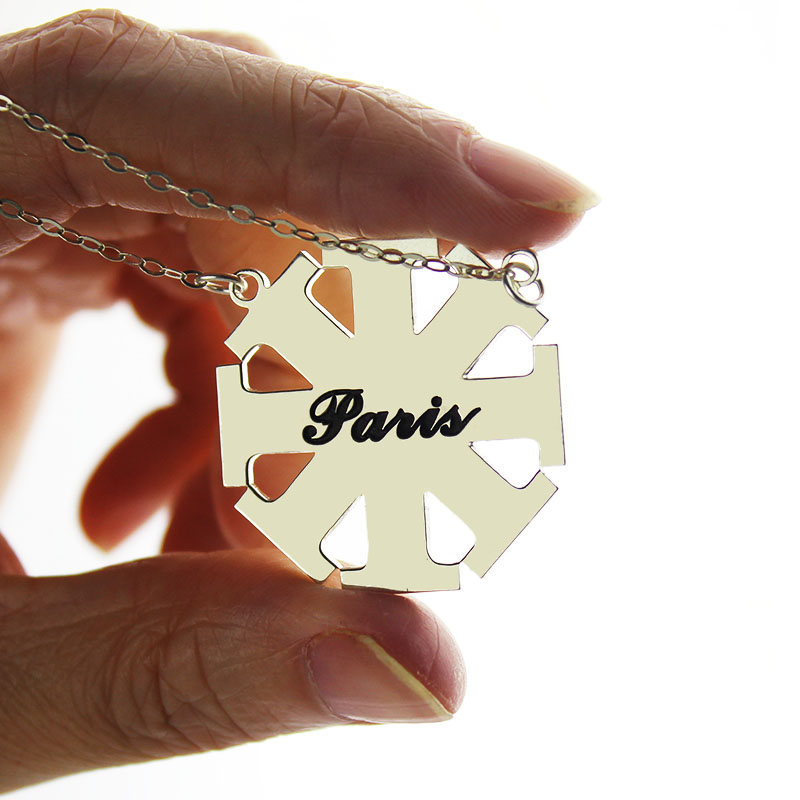 Custom name cross necklace product view