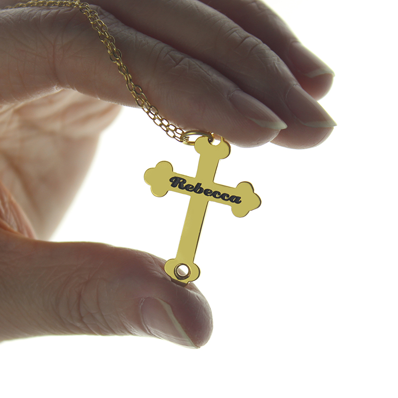 Rebecca Font Cross Name Necklace Rebecca font cross name necklace product image