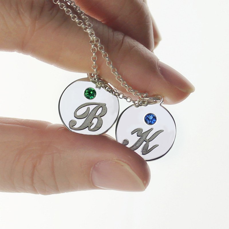 Personalised initial disc necklace product image