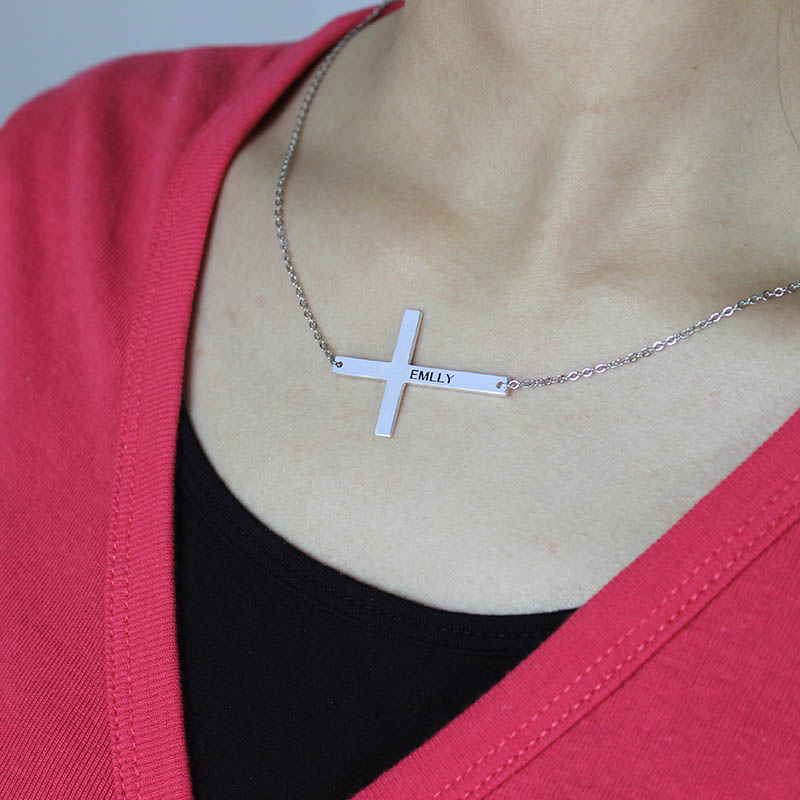 Personalised Latin Cross Name Necklace Personalised Latin cross name necklace