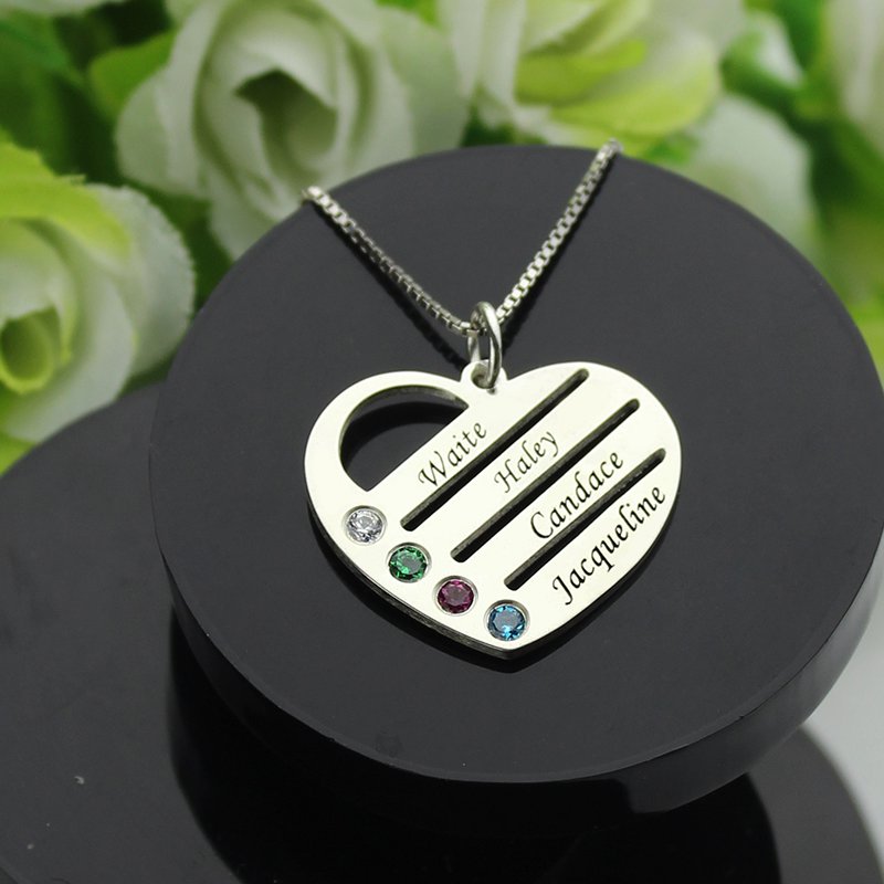 Personalised Mother's Heart Necklace Personalised mother's heart necklace product view