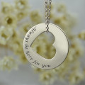 Sterling Silver Promise Necklace Personalised sterling silver heart promise necklace gallery image