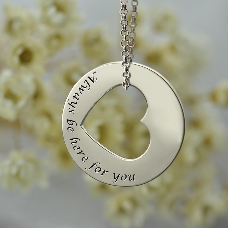 Sterling Silver Promise Necklace Personalised sterling silver heart promise necklace gallery image