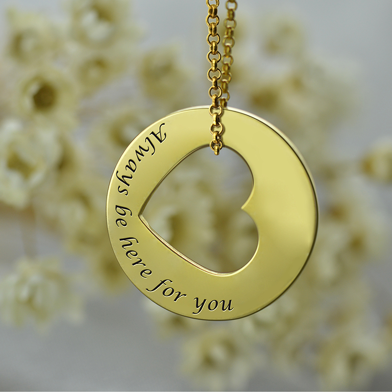 Personalised cut-out heart promise necklace alternate view