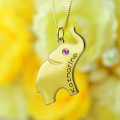 Elephant lucky charm name necklace product image