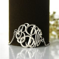 Monogram Bracelet View Hand-painted sterling silver monogram bracelet view