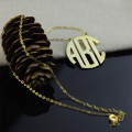 18ct solid gold Block monogram pendant necklace product image