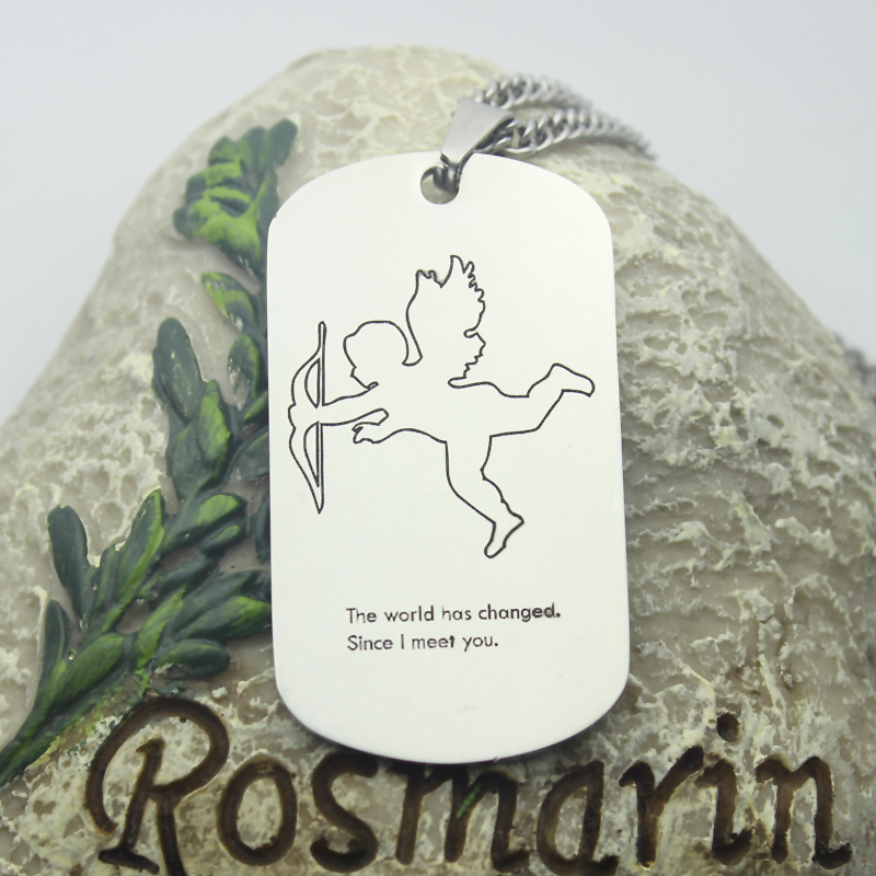 Men's dog tag name necklace