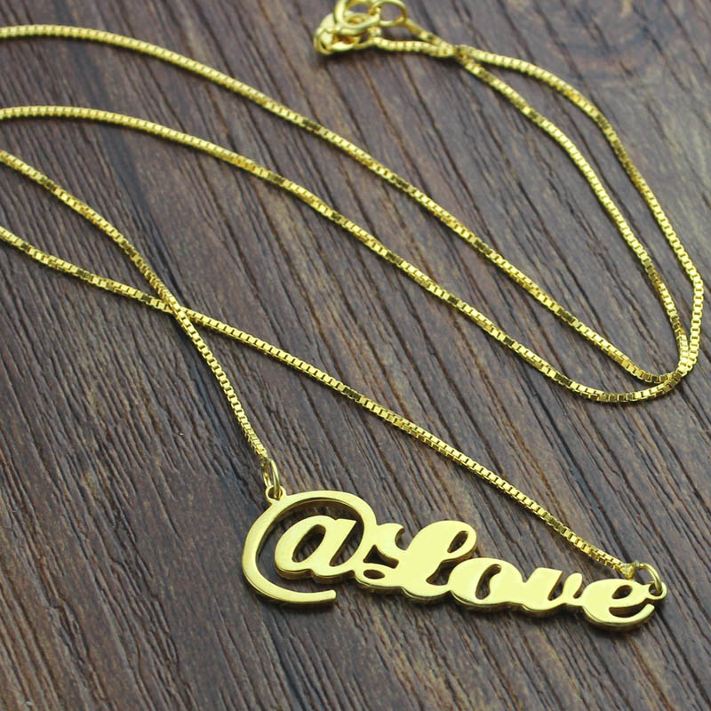 Personalised @ Symbol Name Necklace Personalised name necklace featuring an @ symbol, product image