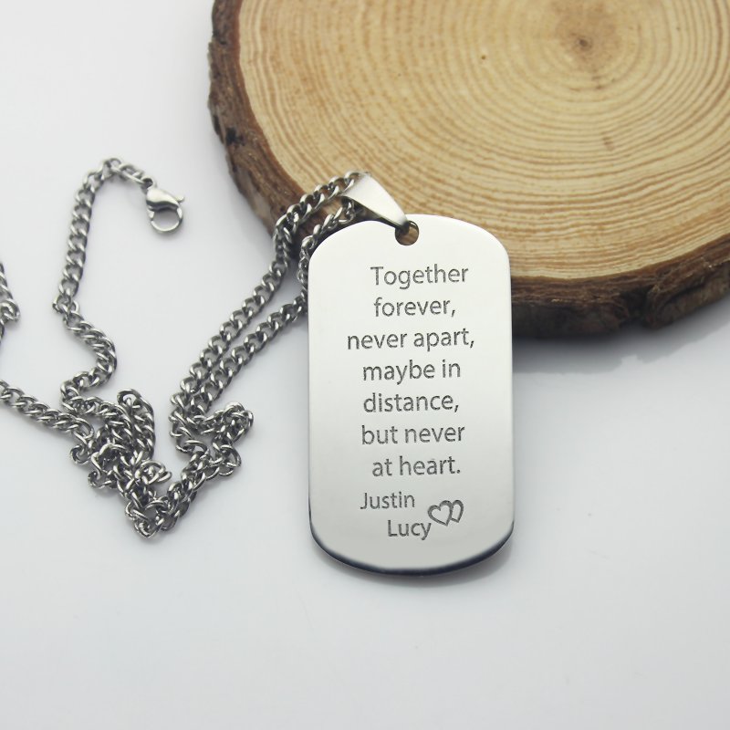 Personalised dog tag name necklace