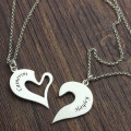 Engraved Breakable Heart Necklace Personalised breakable heart name necklace for couples