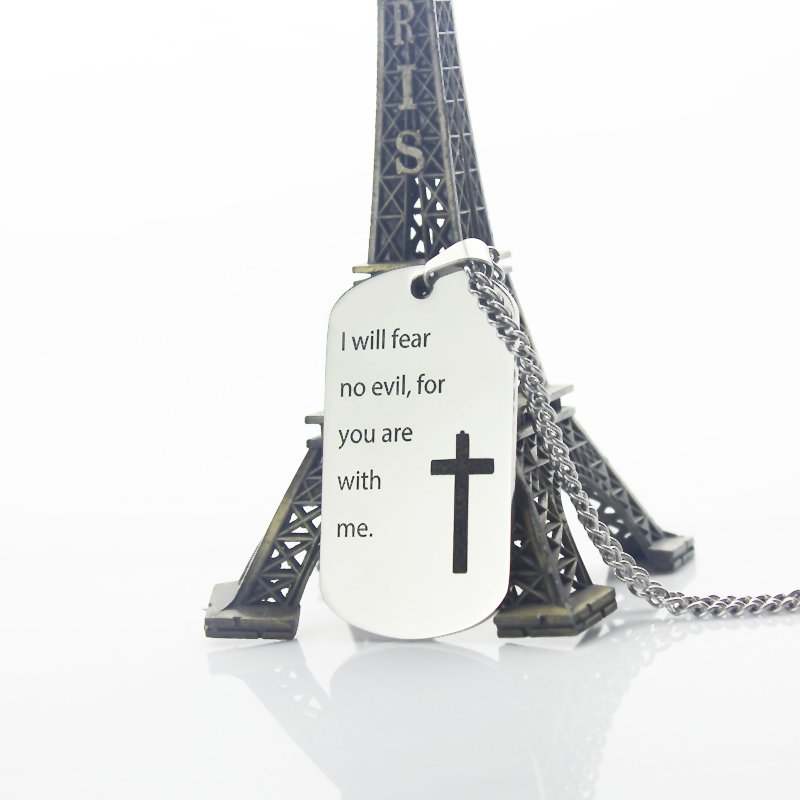 Personalised military dog tag name necklace