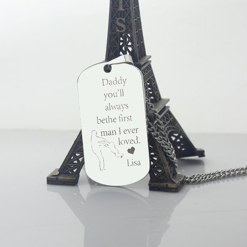 Father's Love Dog Tag Name Necklace Father's Love personalised dog tag name necklace product view