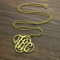 Personalised clover monogram pendant necklace product image
