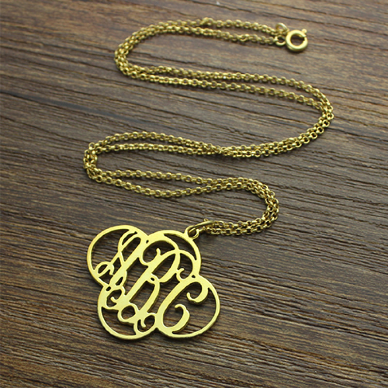 Personalised clover monogram pendant necklace product image