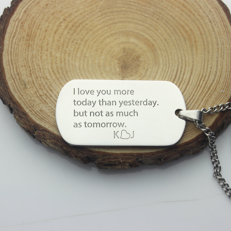 Love Song personalised dog tag name necklace product view