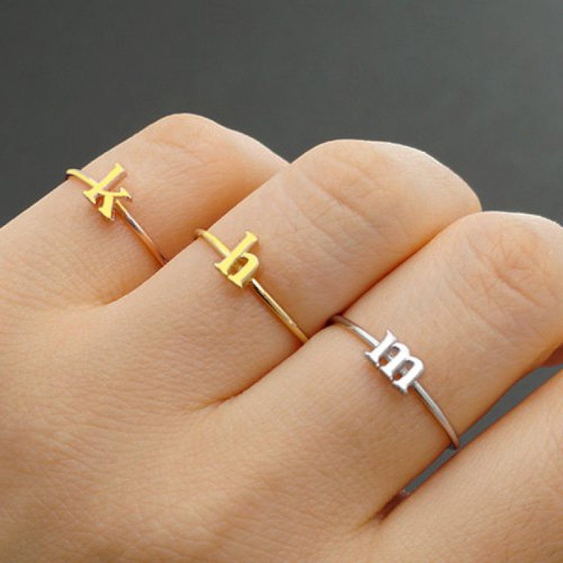 Custom midi initial letter ring product image
