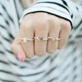 Stackable Midi Initial Ring Sterling Silver Stackable midi initial ring in sterling silver