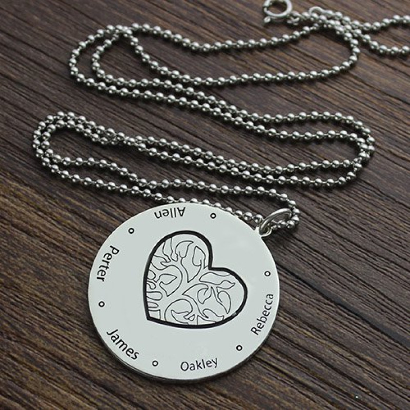 Family tree pendant necklace product image