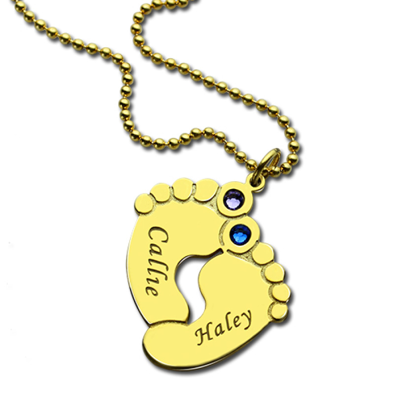 Birthstone Baby Feet Charm Pendant Alternate View Birthstone baby feet charm pendant alternate view